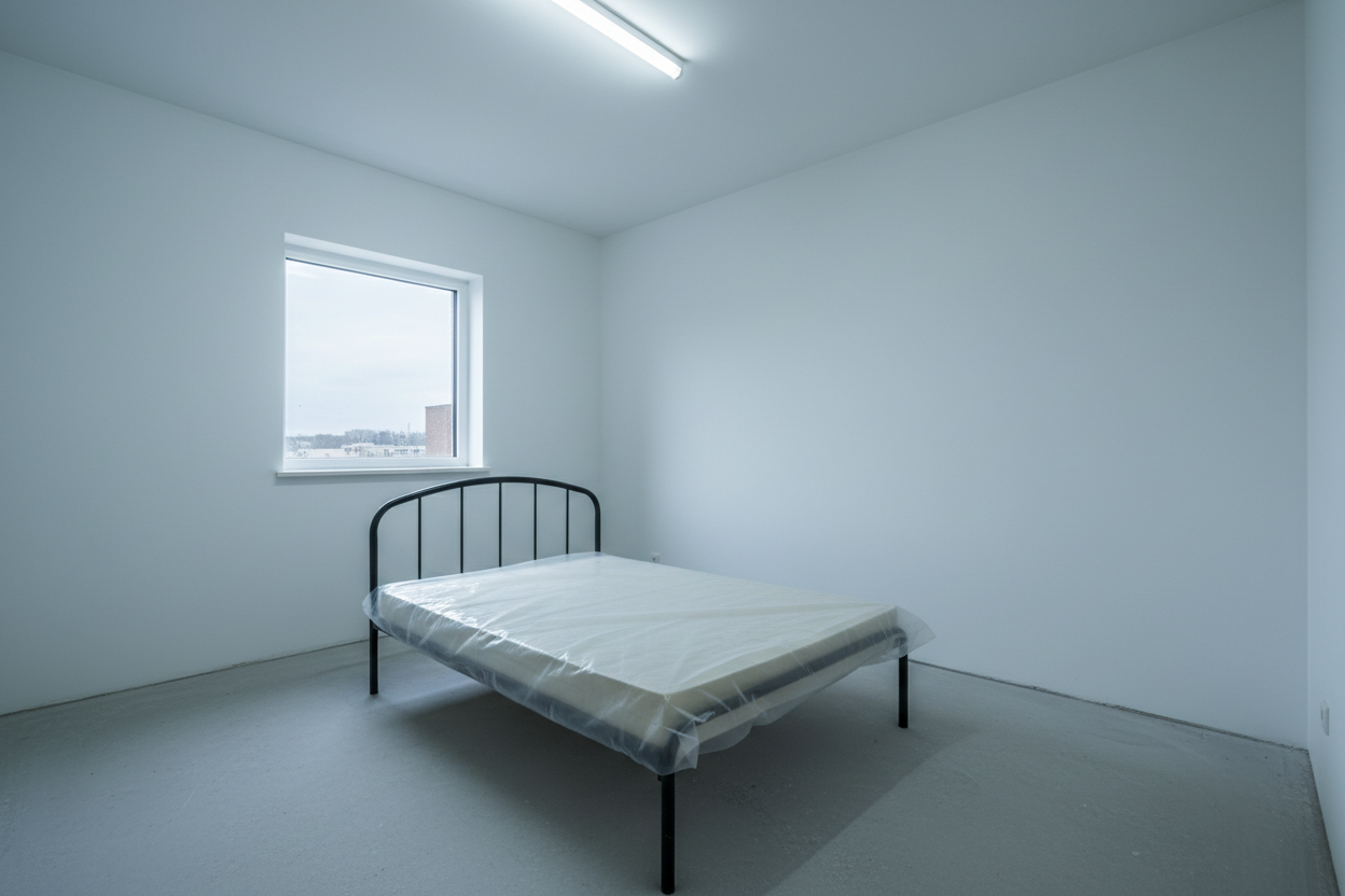 A bare rented bedroom before Readyfy styling